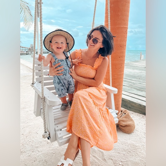 VERO MODA- Smocked Midi Dress - Parfait Pink - Picture 1 of 10